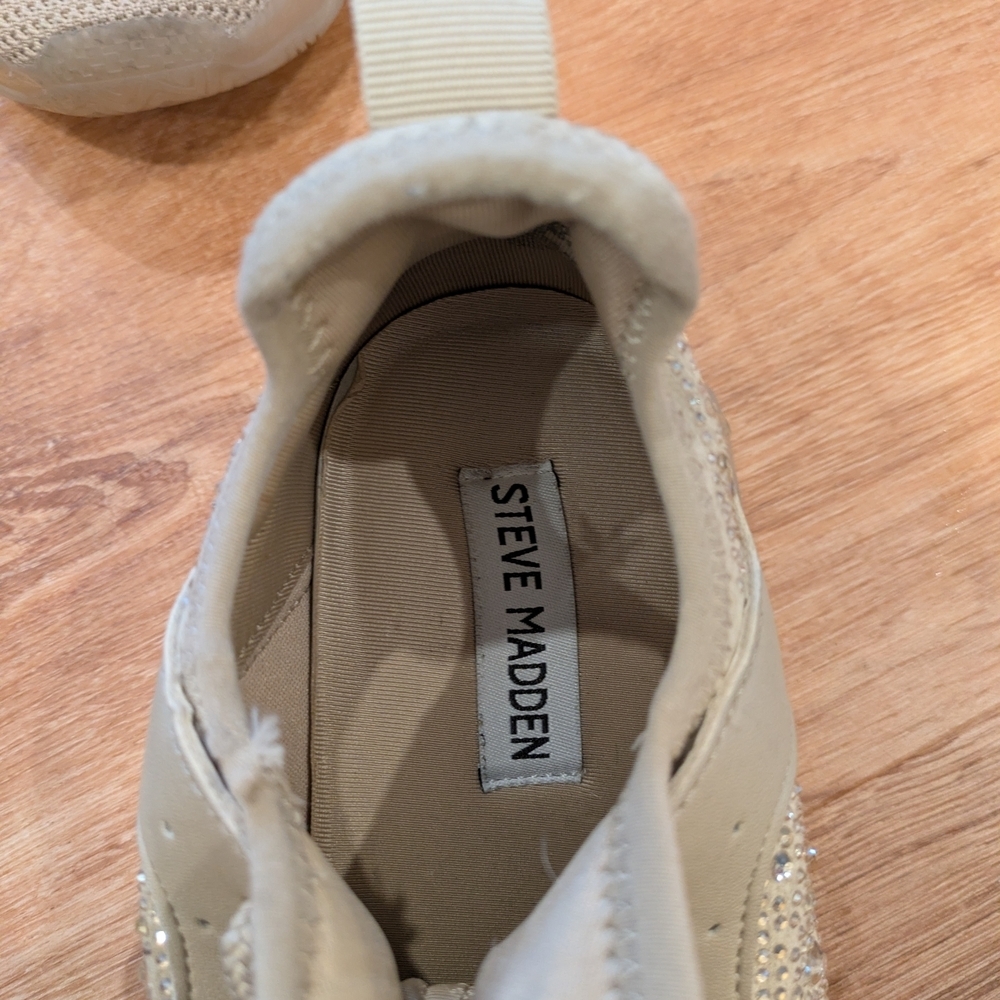 Steve Madden Tan Sneakers with Rhinestones - Picture 8 of 12